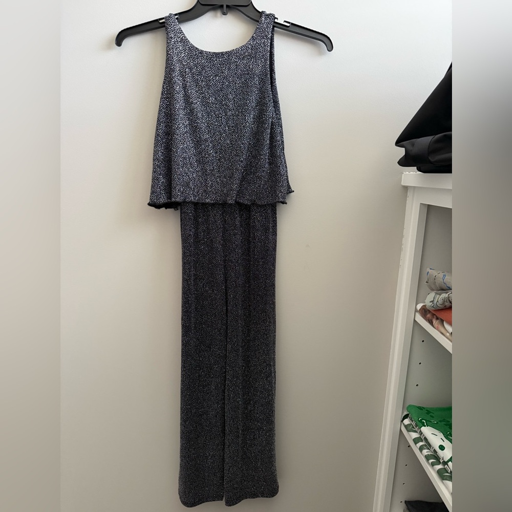 Zara Sparkly Black and Silver Jumpsuit